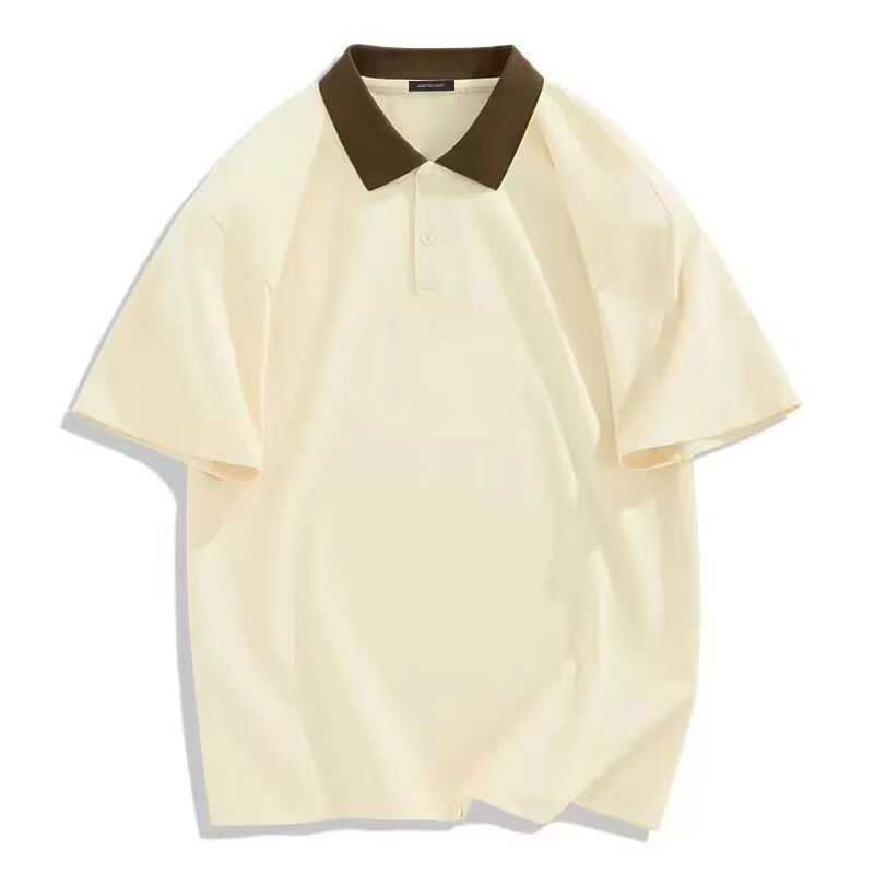 Camisa menos ropa camisa polo de manga corta verano nueva tendencia estadounidense joven estudiante letra estampado solapa top