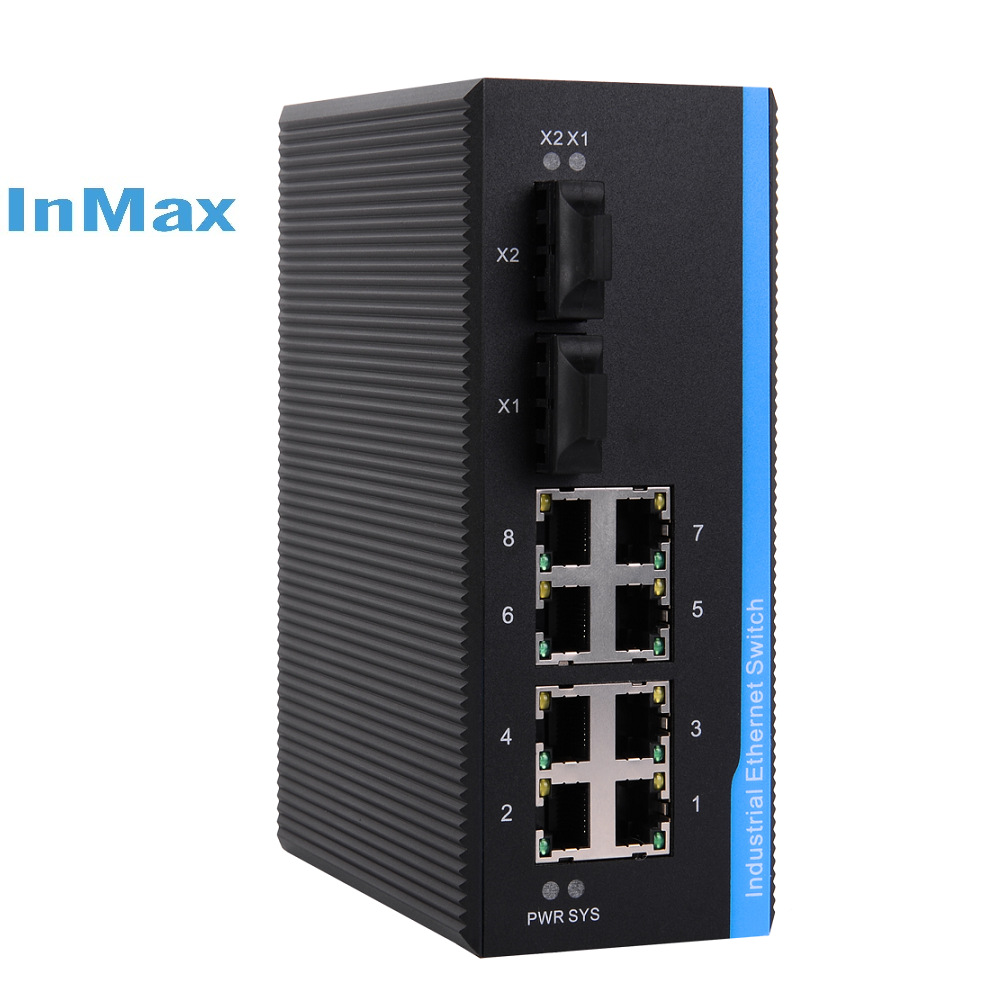InMax金恒威 全千兆2光8电 网管型工业以太网交换机 导轨交换机