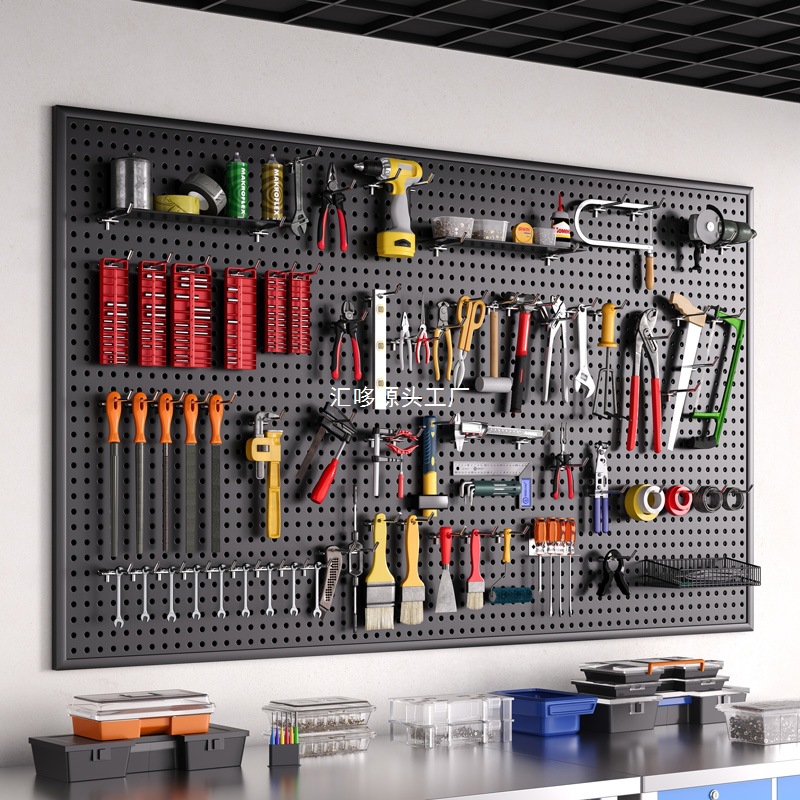 herramienta agujero de pared agujero placa colgante estante de almacenamiento estante de pared placa perforada hardware marco de acabado de acero inoxidable