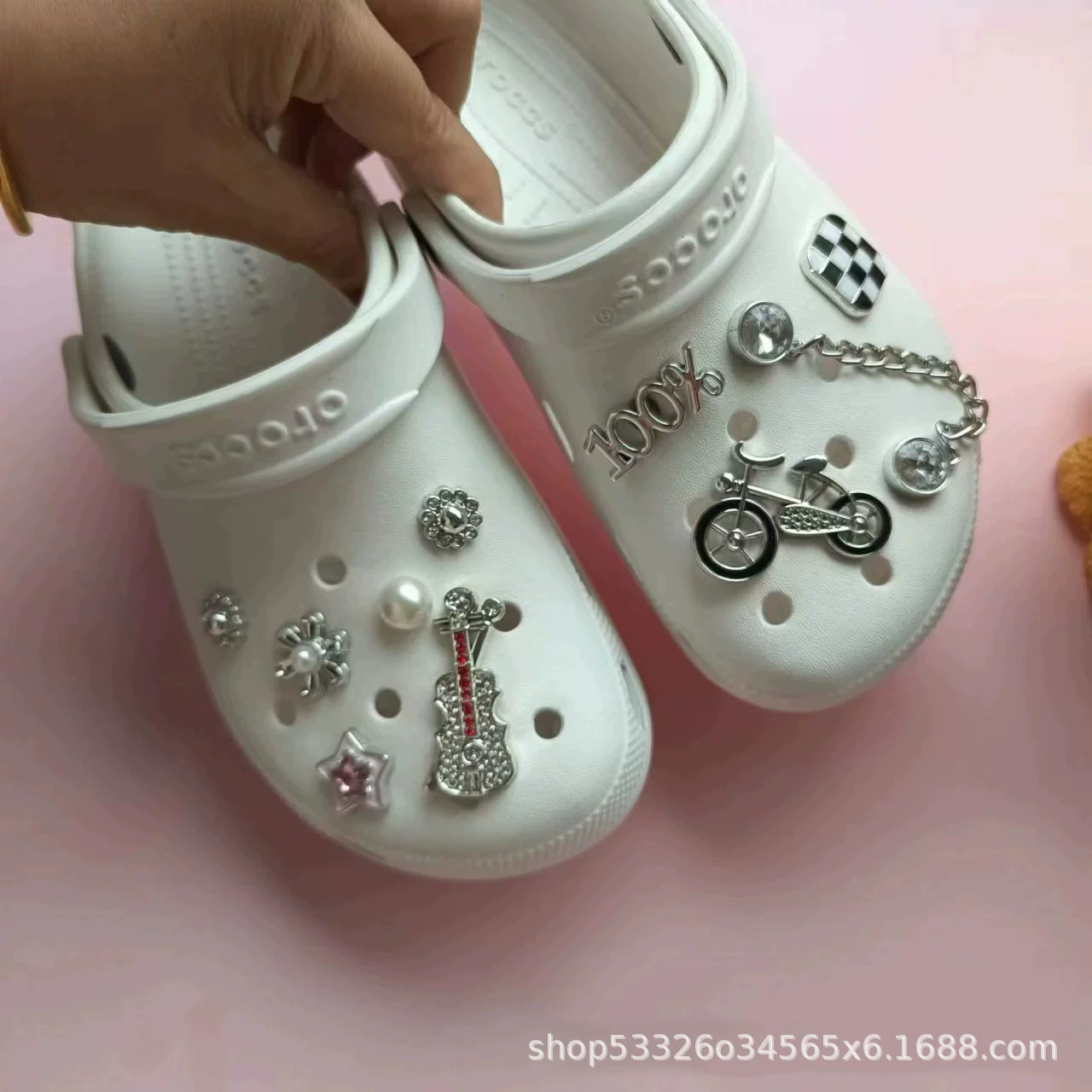 Новый набор пряжек для велосипедной обуви с жемчугом, модные перфорированные туфли в стиле Шанель, аксессуары для самостоятельного изготовления, съемные подвески для обуви