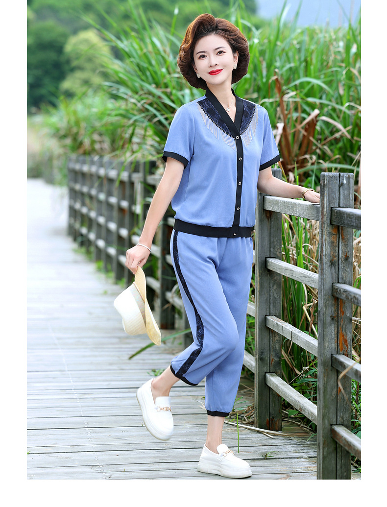 A8912 970K ĐỒ BỘ NỮ CHATDGJ NGẮN TAY MÙA HÈ TRUNG NIÊN THỜI TRANG NỮ VẢI VOAN G03 SẢN PHẨM MỚI