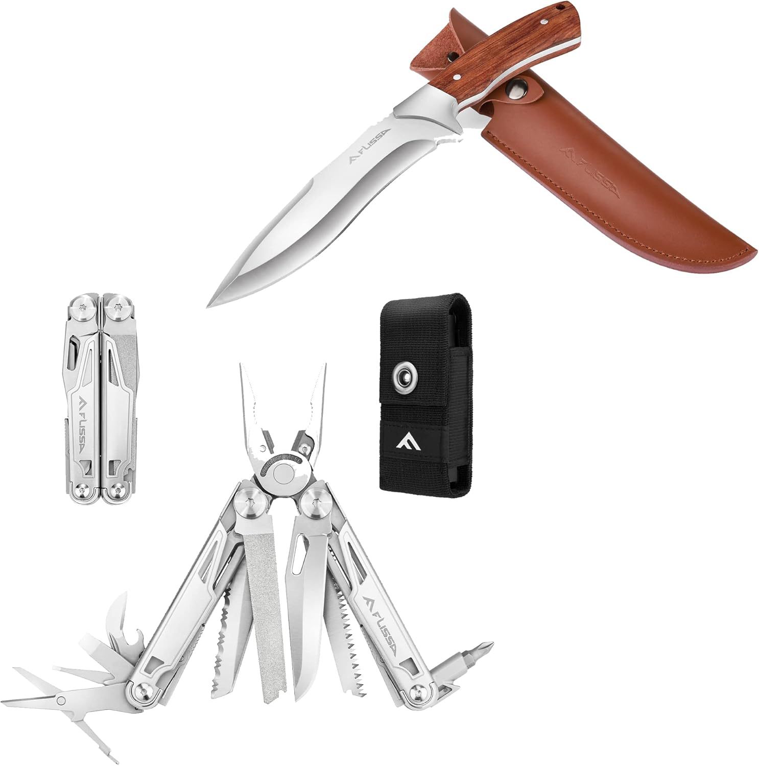 Flissa 16-in-1 Multitool Pliers & FLISSA Hunting Knife with