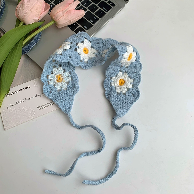 Этническая Crochet повязка на голову, тканое украшение для волос, регулируемая, яркий бохо-стиль