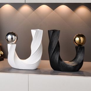 Modern Light Luxury Wine Cabinet Decoration Ornaments Living Room Tv Cabinet Sideboard Cabinet Personalized Abstract Artwork