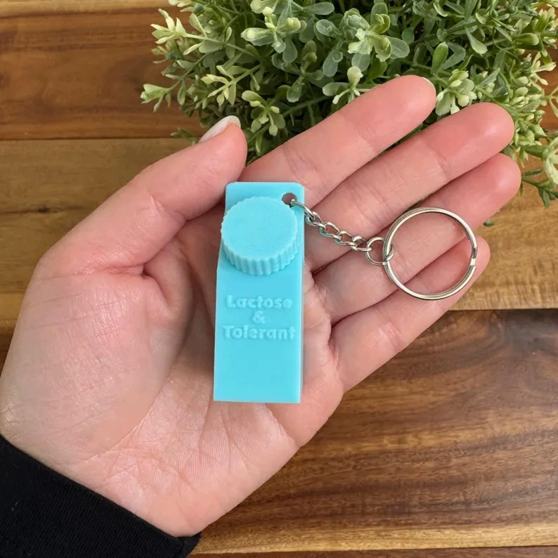 [跨境新品Pill Holder Milk Carton Keychain 药丸容器钥匙扣]