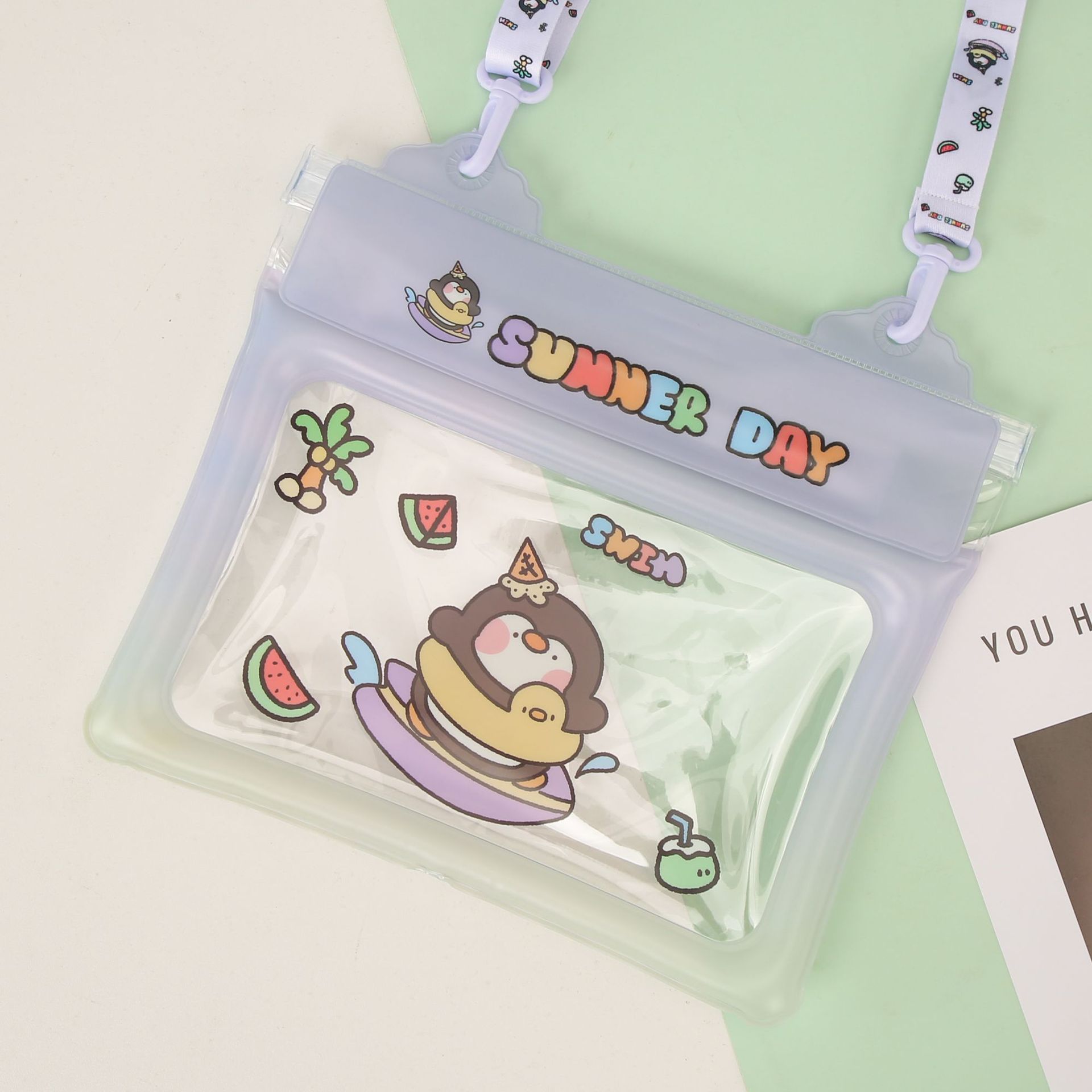 더블 버튼 숄더백 서핑 펭귄