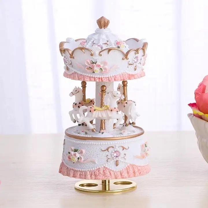 工場直販カラーライトカルーセルオルゴール卸売オルゴール誕生日プレゼント家の装飾ドロップシッピング|undefined