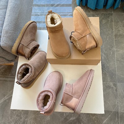 ug經典迷妳拼色短靴2021新款純原休閑秋冬暖腳雪地靴