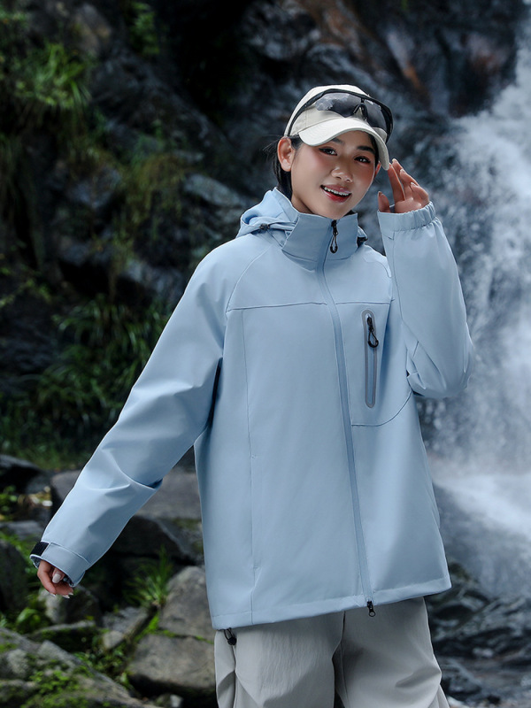 户外服装新款冲锋衣女三合一防泼水登山服男士防防水防风运动外套|undefined