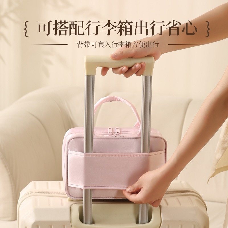 3層防水化粧品バッグ、スキンケア製品、大容量のポータブル収納バッグ、旅行用の多用途の吊り下げ可能なスーツケース収納バッグ|undefined