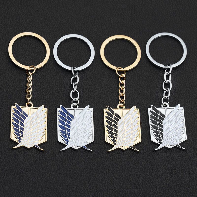 Attack on Titan Keychain Wings of Freedom Pendant Chain Pendant Men's Animation Peripheral School Bag Jewelry Pendant Accessories Trendy
