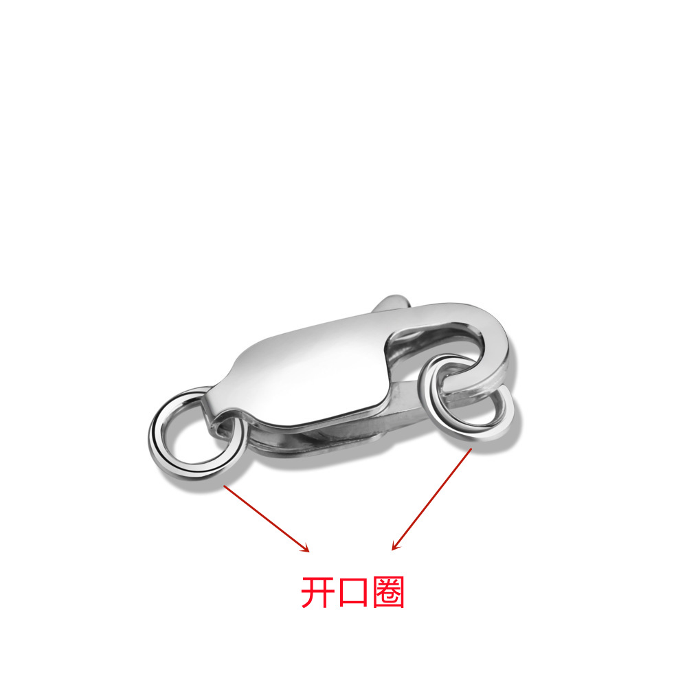 S925 plata esterlina collar de perlas de cadena hebilla conector de cola de pescado cuadrado primavera langosta hebilla pulsera hebilla accesorios de bricolaje image 10
