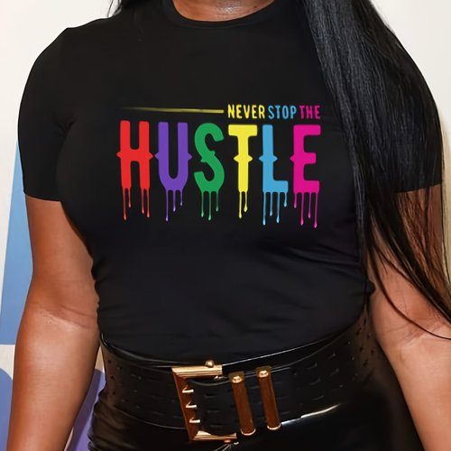 Wish Women's African Plus Size Sexy Oedo Round Neck T-shirt