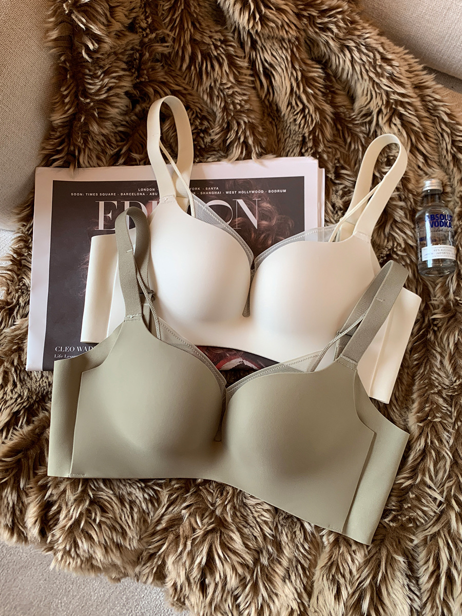 Japonés luz de la ropa interior de algodón pecho pequeño empuje hacia arriba grande sin costuras inalámbrico superior colección pecho anti-sagging sujetador 2380