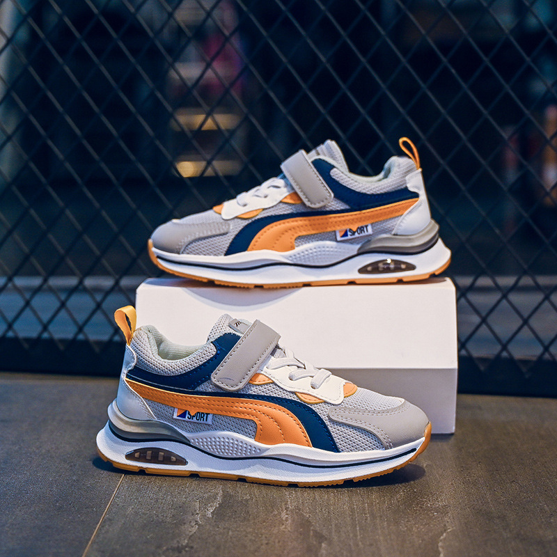 Children's Sports Shoes 2023 Spring and Autumn New Model Net Face Breathable Running Shoes for Boys and Girls, Anti-Slip Casual Shoes