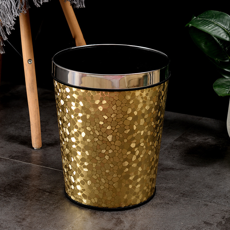 Directo de fábrica gran cubo de basura de cuero cónico creativo hogar cocina baño sala de estar cubo de basura Hotel