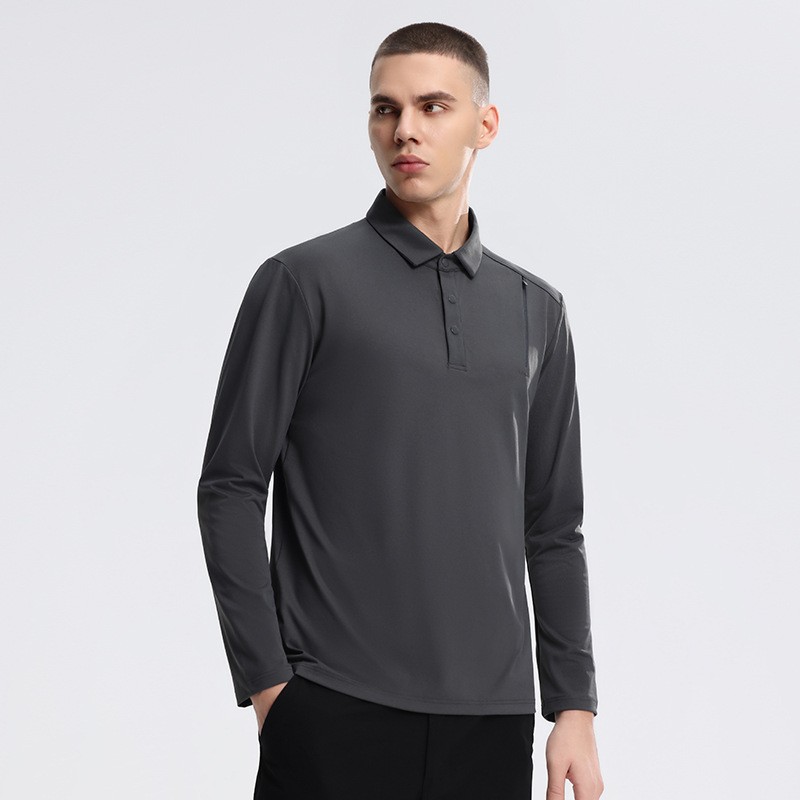 Super fábrica personalizada logotipo polo transfronterizo camiseta deportiva de manga larga chaqueta de negocios ocio secado rápido manga larga