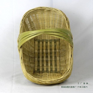 Hand-Woven Baskets, Old-Fashioned Bamboo Baskets, Household New Satchel Vegetable Baskets, Street Stalls, Bamboo Vegetable Baskets Weaving