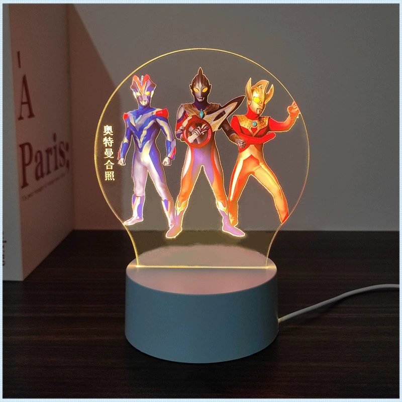 Детский ночник с рисунком Ультрамена, детский светильник для сна в спальне, аниме, подключаемая прикроватная лампа, детская настольная лампа для общежития