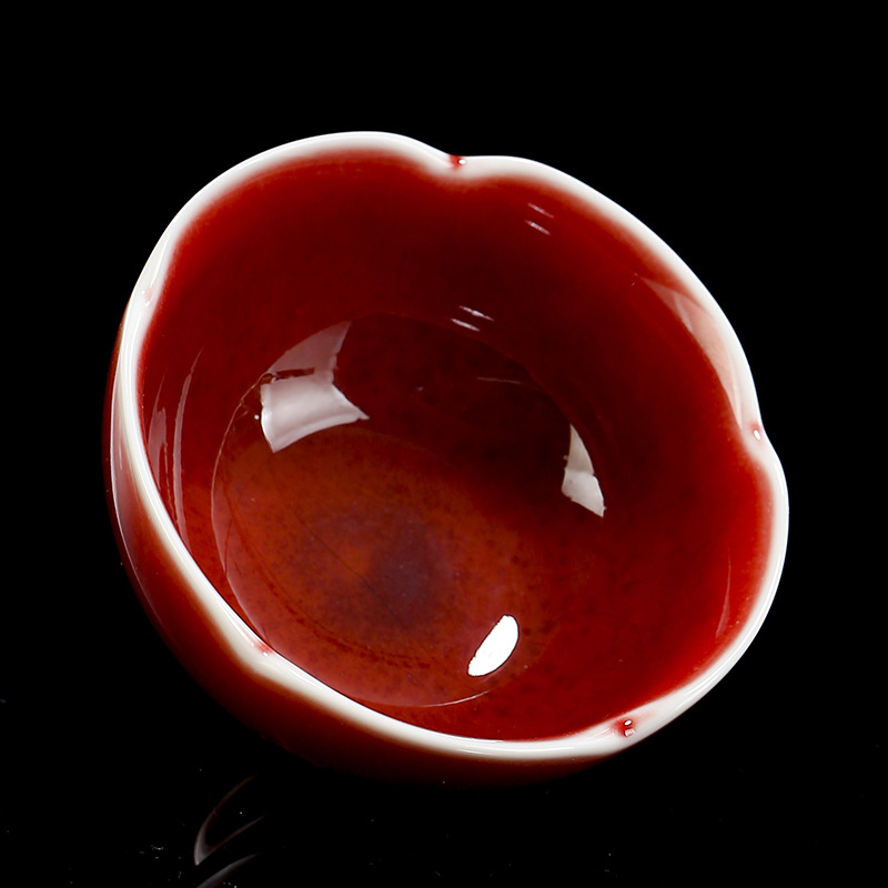 Big red ceramic tea cup for home use