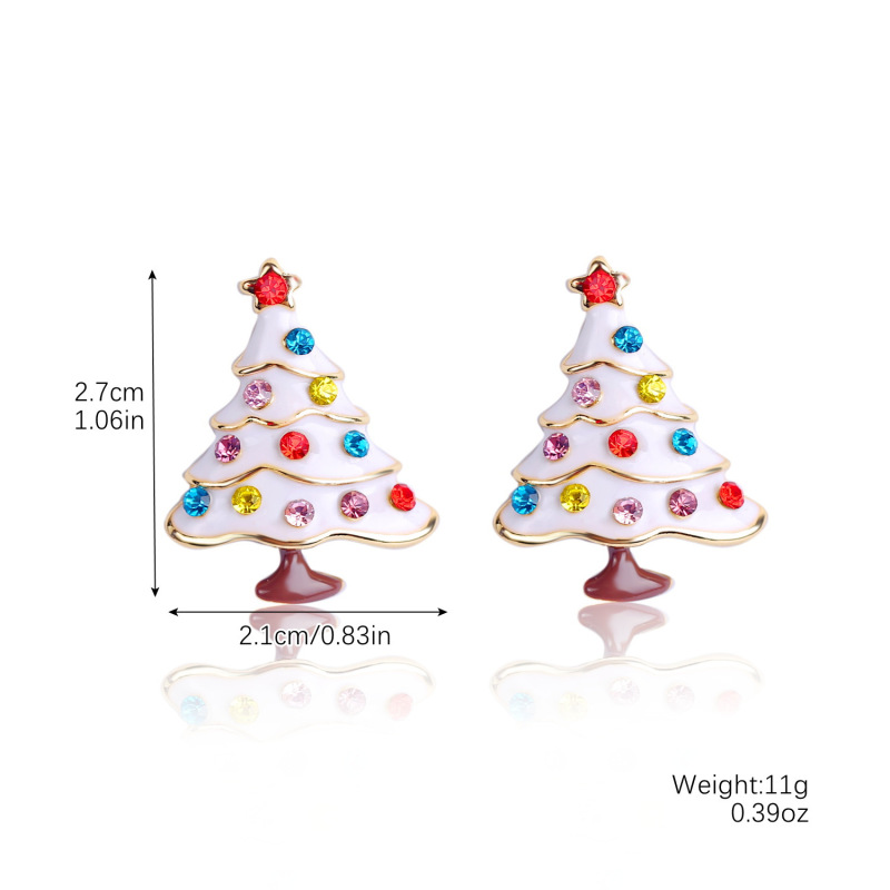 ヨーロッパとアメリカのクロスボーダークリスマスシリーズクリスマスイヤリングサンタギフトスノーフレークイヤリングイヤリングヘラジカ雪だるまイヤリング|undefined