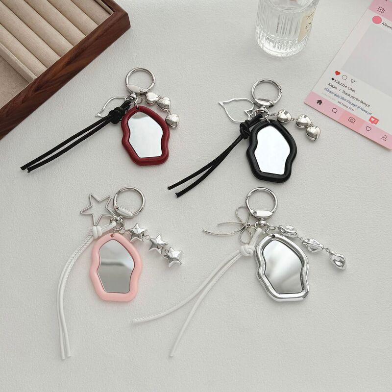 Mini Small Mirror with Lanyard Keychain Fashion Ins Bag Mobile Phone Accessories Pendant Pu Braided Rope Pendant Mini Small Mirror with Lanyard Keychain Fashion Ins Bag Mobile Phone Accessories Pendant Pu Braided Rope Pendant