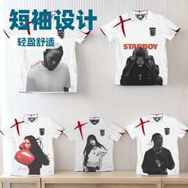 源头工厂直销复古英格兰二次创作足球衣收藏联名足球服训练服展示