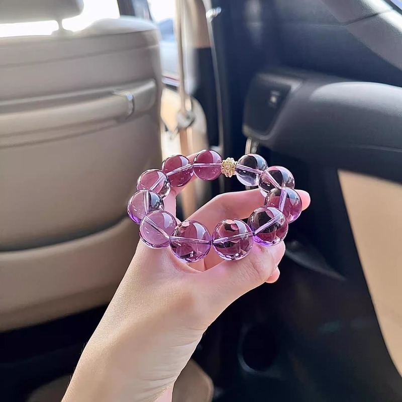 ||毕业收藏级||全净体~天然巴西紫水晶手串~高品质冰透梦幻紫手链|undefined