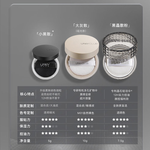 unny Youyi Clear and Flawless Loose Powder Makeup Long-lasting Oil Control Concealer Waterproof Brightens Fine Pores