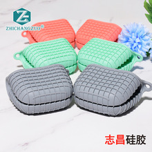 隔热手夹格子硅胶防烫手套烘焙烤箱微波炉取盘夹防滑防烫手夹手套