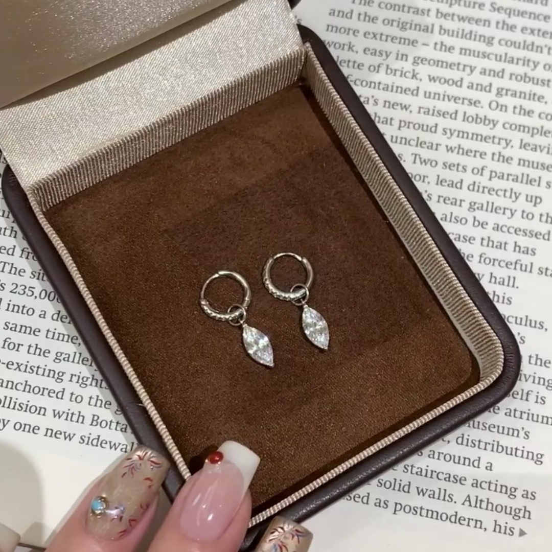 Orecchini a lobo vintage marquise in zircone per donna di lusso_voghion.com