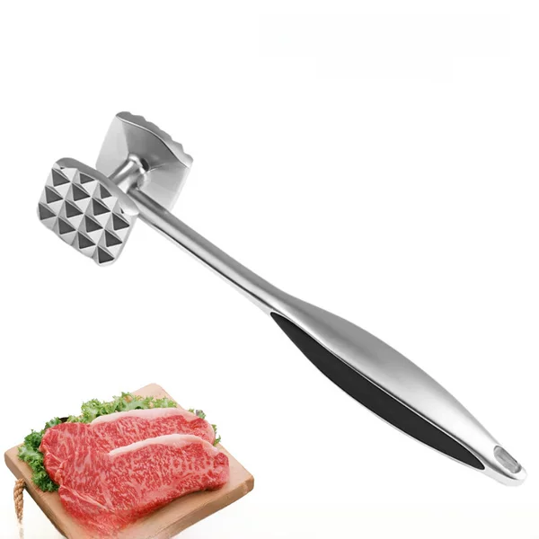 Special Meat Hammer Zinc Alloy Steak Hammer Double-Sided Solid Meat Loosening Hammer Kitchen Multi-Functional Hammer Creative Meat Hammer