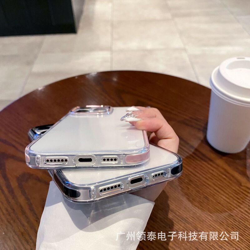 iPhone16Promax 2色 TPU 高透明携帯電話ケース Apple 17 ハードウェア落下防止金属保護カバーに適しています。|undefined