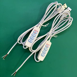 5V开关线USB台灯三色小夜灯LED直播灯四键调光开关控制线电源线