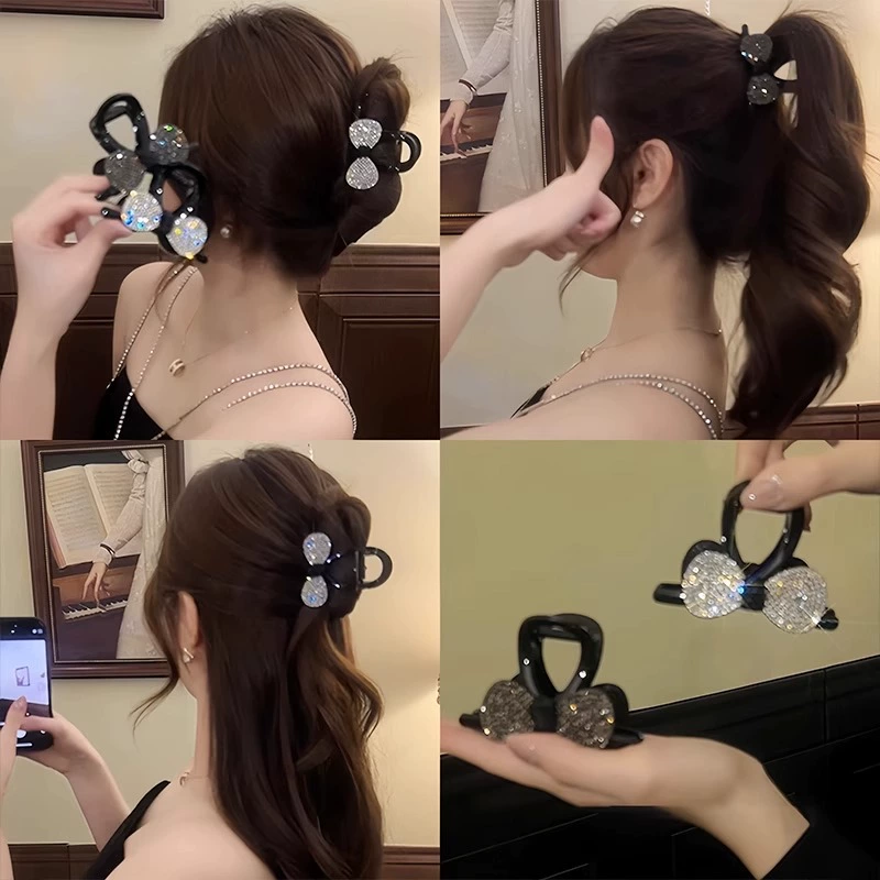 Легкая роскошная заколка для волос с бантом, заколка для волос принцессы, элегантная милая маленькая заколка для волос, заколка для волос большой емкости, заколка для волос