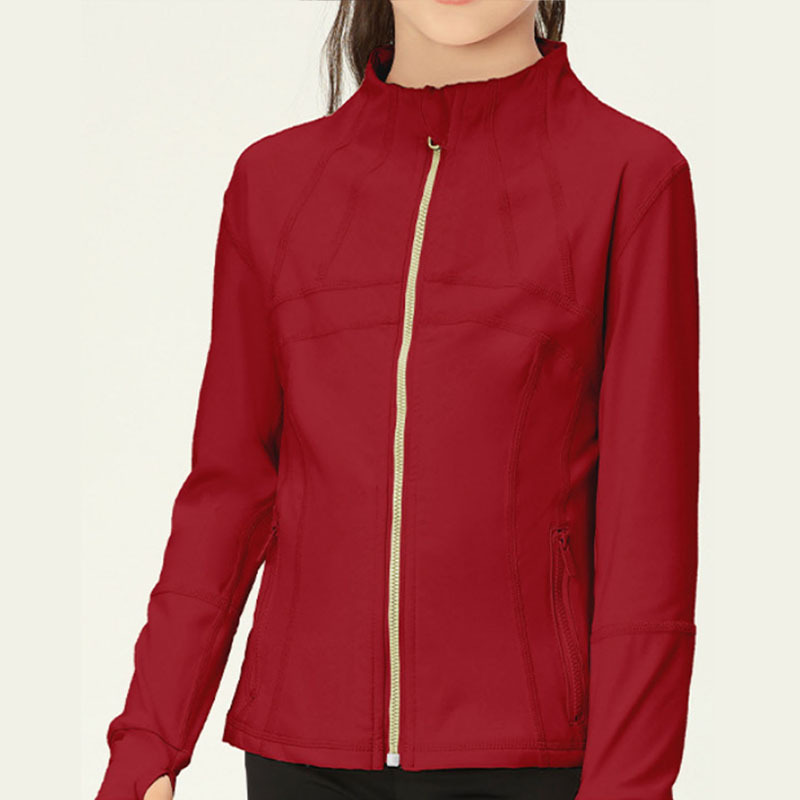 Chaqueta deportiva rosa de primavera y otoño de mujer, chaqueta de yoga de cuello vertical única, super hermosa, delgada, ventilada, acondicionada