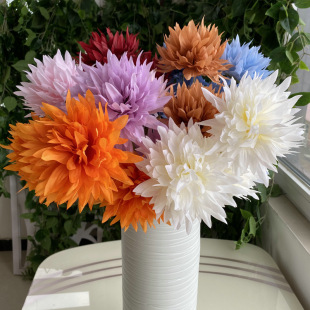 3-head flame chrysanthemum ball simulation wedding decoration flower simulation flower photography props home display Ping Pong chrysanthemum wholesale