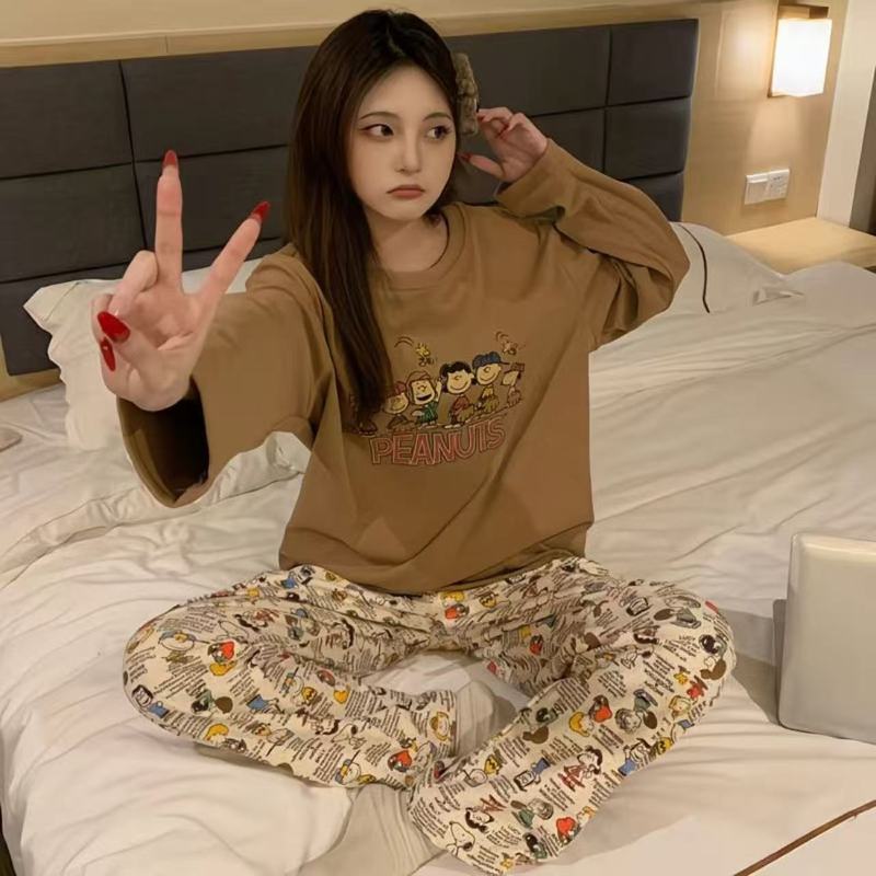 德绒睡衣女士冬季保暖长袖2025秋冬甜美宽松卡通套装可外穿家居服|undefined