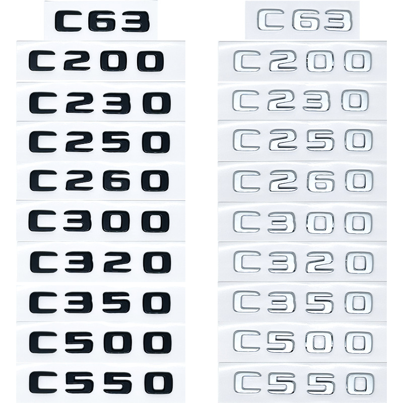 Mercedes-Benz Car Logo Tail Label Rear Logo E/C/Grade E300L/Glc/Gle/Amg/260L Number Letter Logo English Mercedes-Benz Car Logo Tail Label Rear Logo E/C/Grade E300L/Glc/Gle/Amg/260L Number Letter Logo English