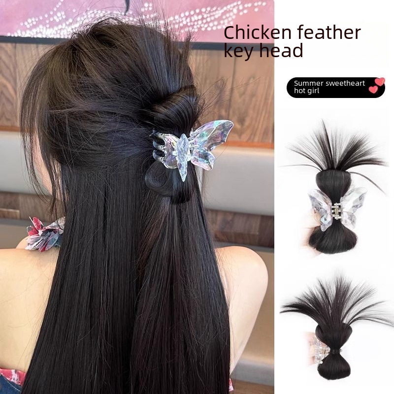 Slinka franču vistas spalvas parūka, volejbola galva, tauriņa satvēriens, zirgaste, matadata, sieviešu muguras karote, pussieta matu galvassega, matadata_voghion.com