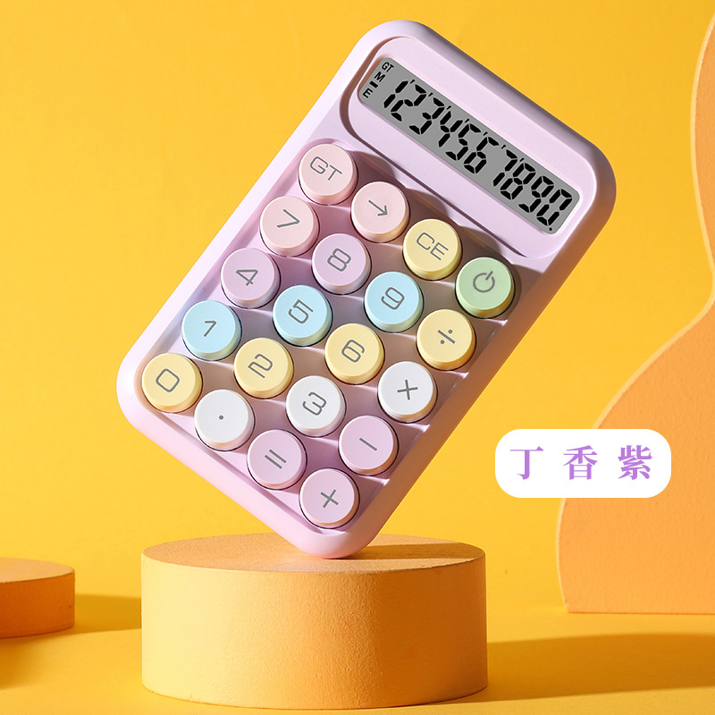 Calculadora de dopamina estudiante Teclado mecánico portátil Calculadora de 10 dígitos Calculadora de contabilidad examen