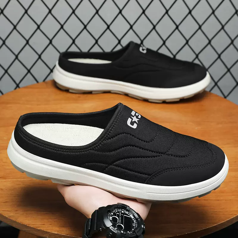 拖鞋男夏季一脚蹬休闲半拖软底不闷脚单鞋跨境批发居家舒适爸爸鞋