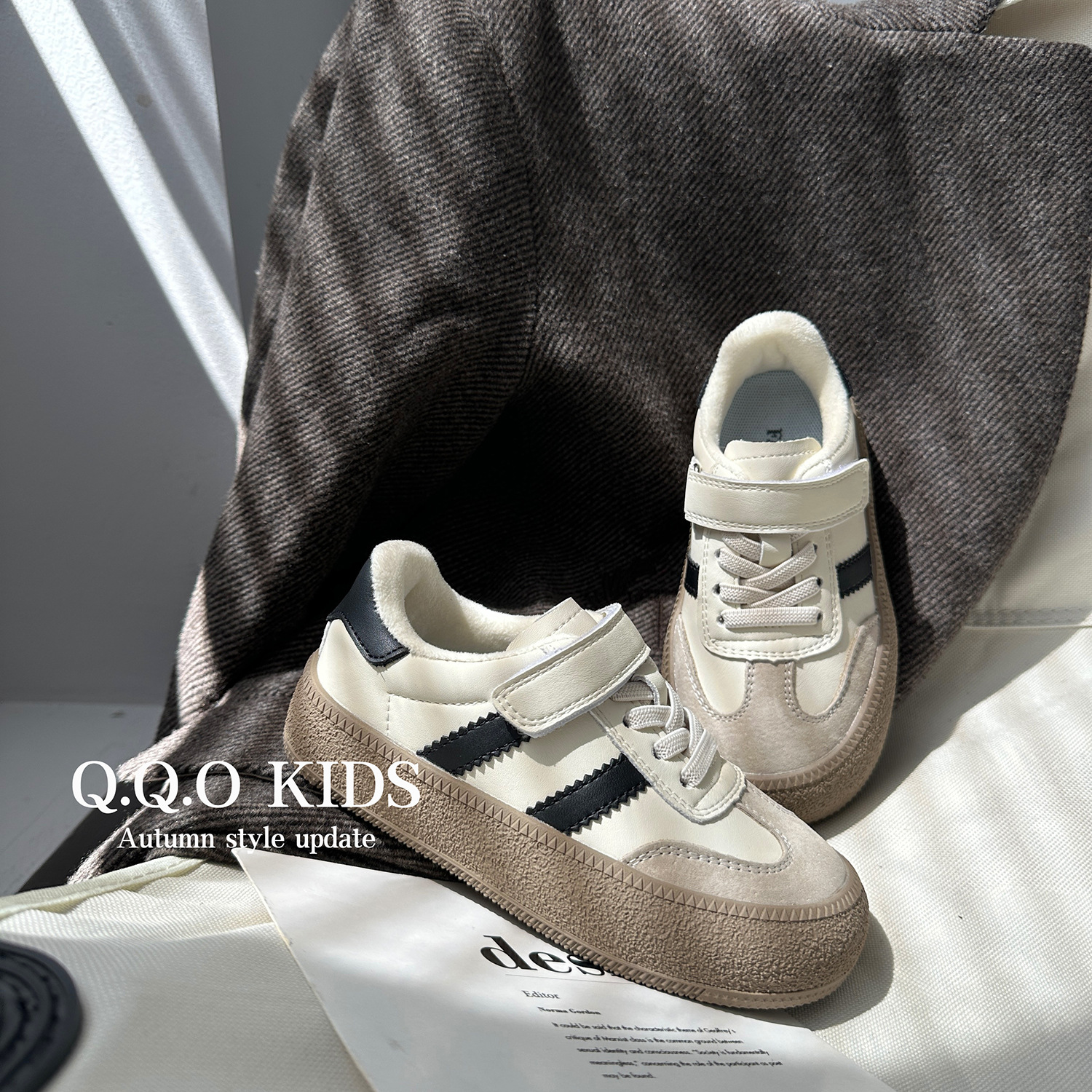 QQO Scarpe per bambini 2023 Autunno e Inverno Nuovi bambini Scarpe basse da tavolo Scarpe casual da ragazzo Moda per ragazze peluche_voghion.com