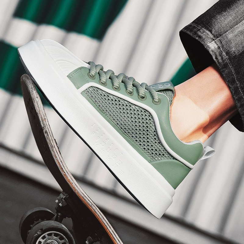 Летние дышащие кроссовки, тонкая модная трендовая повседневная обувь для отдыха, качественный стиль.