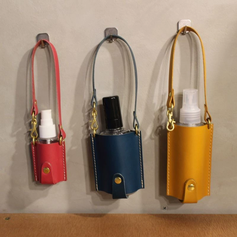 Портативный кожаный чехол для хранения воды на открытом воздухе, небольшой кожаный чехол для хранения воды, подвесной кожаный чехол для парфюмерии для покупок и путешествий