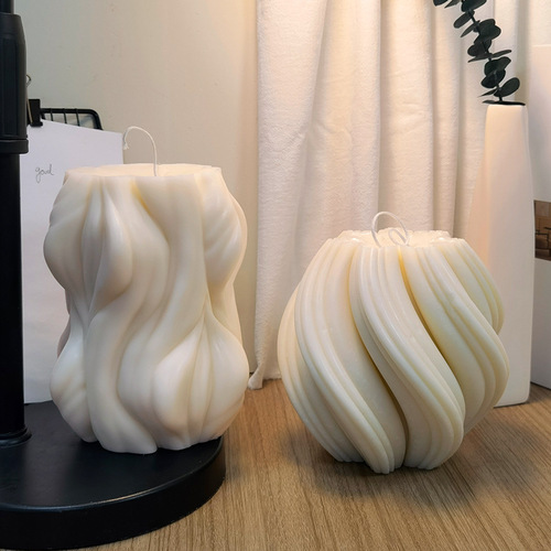 Sanxin Big Wave Scented Candle Silicone Mold DIY Gypsum Ornament Diffusing Stone Silicone Abrasive New Product