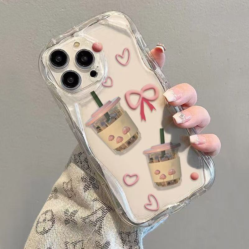 Nueva funda para teléfono móvil iPhone 16/14ProMax de alto valor Apple 13/12/15pro Love Milk Tea