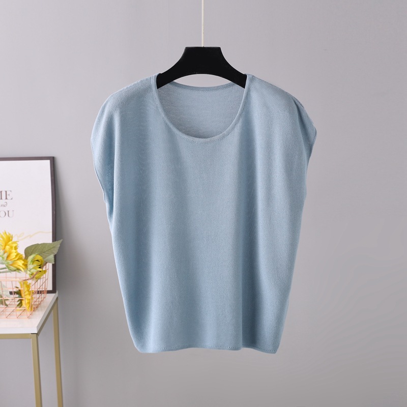 Women'S Gender Elegant Style Wholesale Women'S Elegant Solid Color Sleeveless T-Shirts