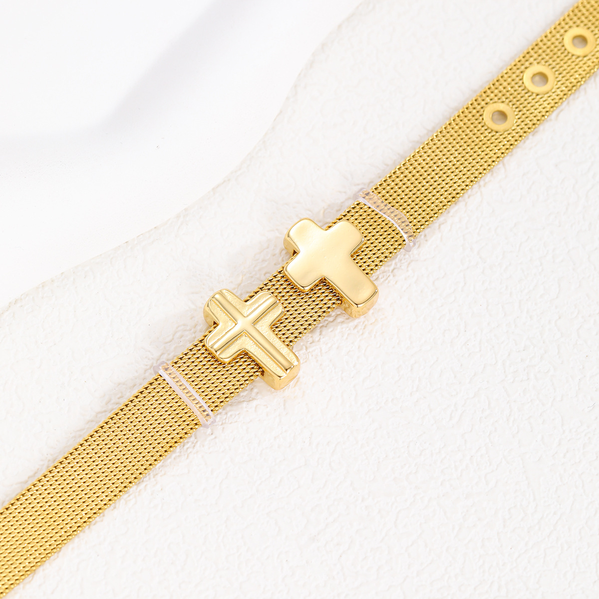 5g Weight Stainless Steel Strap Material Watch Strap Classification 1 Piece Quantity Daily Occasion Cross, Number Pattern Unisex Gender Plating Design Simple Style, Classic Style Style Simple Style Classic Style Cross Number Stainless Steel Plating Watch Strap 13