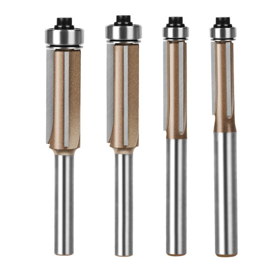 Professional Grade Three Blade Bearing Trimmer 6.35 Handle Professional Grade Woodworking Milling Cutter Inch Alloy Trimmer